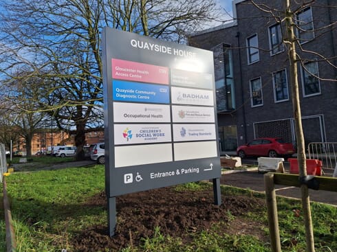 Exterior Wayfinding site sign for the Kier Group
